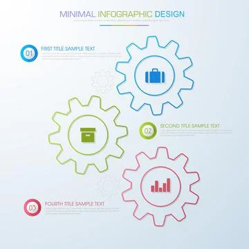 Infographic Elements with business icon on full color background  process or  Stock Illustration