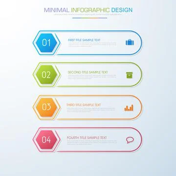 Infographic Elements with business icon on full color background  process or  Stock Illustration