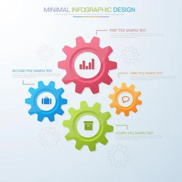 Infographic Elements with business icon on full color background  process or  Stock Illustration