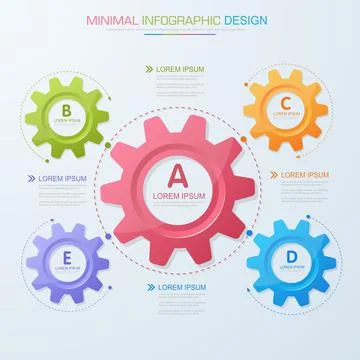 Infographic Elements with business icon on full color background  process or  Stock Illustration