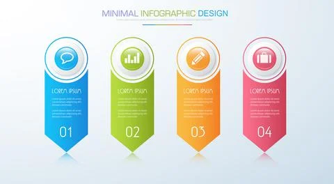 Infographic Elements with business icon on full color background circle proce Stock Illustration