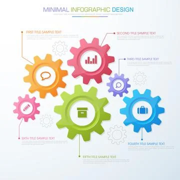 Infographic Elements with business icon on full color background  process or  Stock Illustration