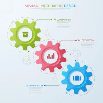 Infographic Elements with business icon on full color background  process or  Stock Illustration