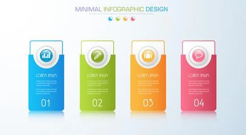Infographic Elements with business icon on full color background circle proce Stock Illustration