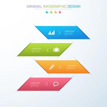 Infographic Elements with business icon on full color background  process or  Stock Illustration