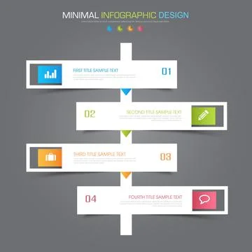 Infographic Elements with business icon on full color background  process or  Stock Illustration