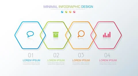 Infographic Elements with business icon on full color background circle proce Stock Illustration