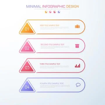 Infographic Elements with business icon on full color background  process or  Stock Illustration