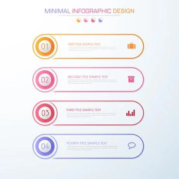 Infographic Elements with business icon on full color background  process or  Stock Illustration