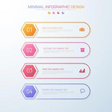 Infographic Elements with business icon on full color background  process or  Stock Illustration