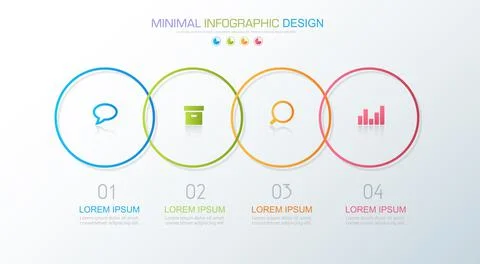 Infographic Elements with business icon on full color background circle proce 스톡 일러스트