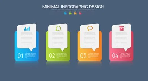 Infographic Elements with business icon on full color background circle proce Stock Illustration