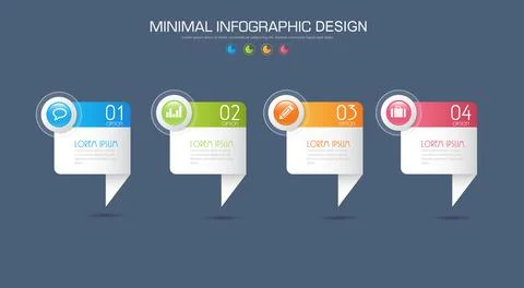 Infographic Elements with business icon on full color background circle proce 스톡 일러스트
