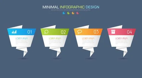 Infographic Elements with business icon on full color background circle proce Stock Illustration