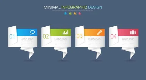 Infographic Elements with business icon on full color background circle proce Stock Illustration