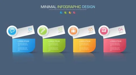 Infographic Elements with business icon on full color background circle proce Stock Illustration