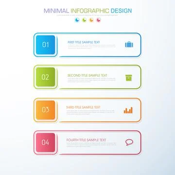 Infographic Elements with business icon on full color background  process or  Stock Illustration