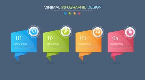 Infographic Elements with business icon on full color background circle proce Stock Illustration