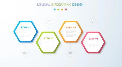 Infographic Elements with business icon on full color background circle proce Stock Illustration