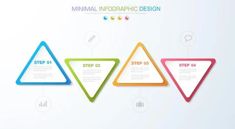 Infographic Elements with business icon on full color background circle proce Stock Illustration