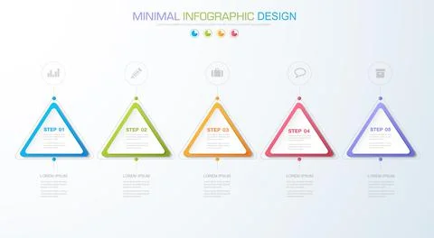 Infographic Elements with business icon on full color background circle proce Stock Illustration