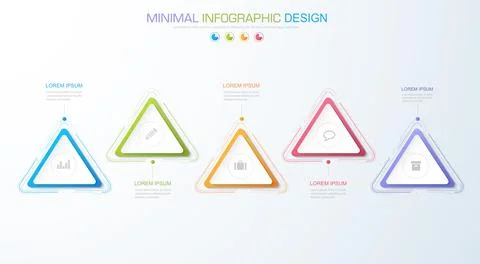 Infographic Elements with business icon on full color background circle proce Stock Illustration