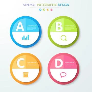 Infographic Elements with business icon on full color background  process or  Stock Illustration