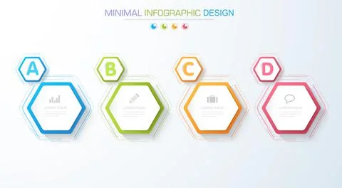 Infographic Elements with business icon on full color background circle proce Stock Illustration