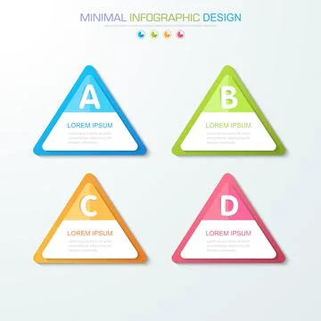 Infographic Elements with business icon on full color background  process or  Stock Illustration
