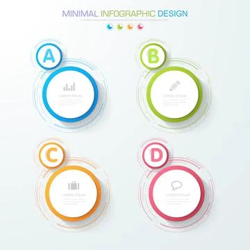 Infographic Elements with business icon on full color background  process or  Stock Illustration