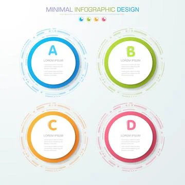 Infographic Elements with business icon on full color background  process or  Stock Illustration