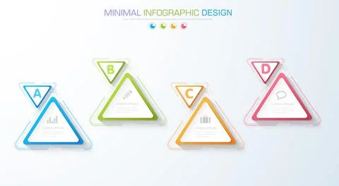 Infographic Elements with business icon on full color background circle proce Stock Illustration