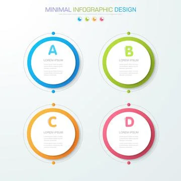Infographic Elements with business icon on full color background  process or  Stock Illustration