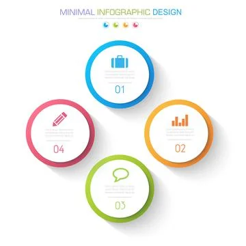 Infographic Elements with business icon on full color background  process or  Stock Illustration