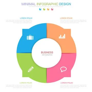 Infographic Elements with business icon on full color background  process or  Stock Illustration