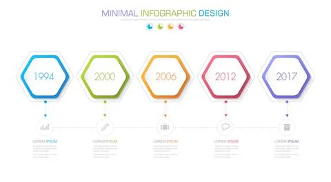 Infographic Elements with business icon on full color background circle proce Stock Illustration