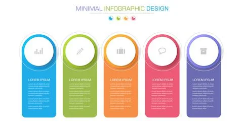 Infographic Elements with business icon on full color background circle proce Stock Illustration