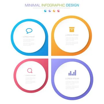 Infographic Elements with business icon on full color background  process or  Stock Illustration
