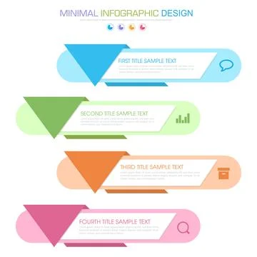 Infographic Elements with business icon on full color background  process or  Stock Illustration