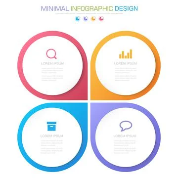 Infographic Elements with business icon on full color background  process or  Stock Illustration
