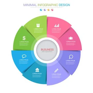 Infographic Elements with business icon on full color background  process or  Stock Illustration