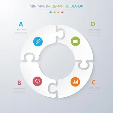 Infographic Elements with business icon on full color background  process or  Stock Illustration