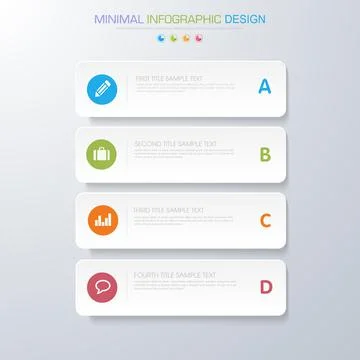 Infographic Elements with business icon on full color background  process or  Stock Illustration