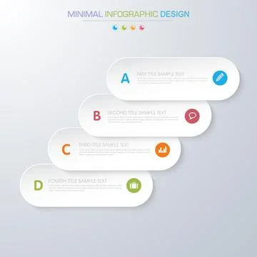 Infographic Elements with business icon on full color background  process or  Stock Illustration