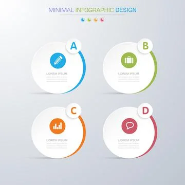 Infographic Elements with business icon on full color background  process or  Stock Illustration