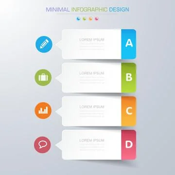 Infographic Elements with business icon on full color background  process or  Stock Illustration
