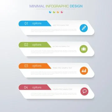 Infographic Elements with business icon on full color background  process or  Stock Illustration