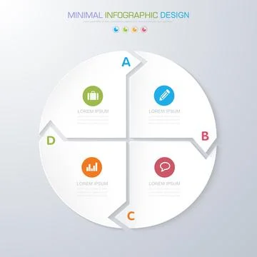 Infographic Elements with business icon on full color background  process or  Stock Illustration