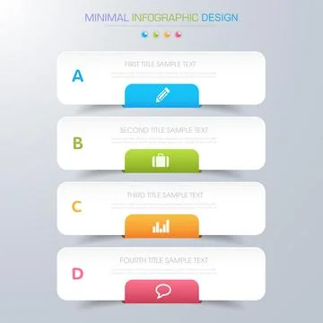 Infographic Elements with business icon on full color background  process or  Stock Illustration