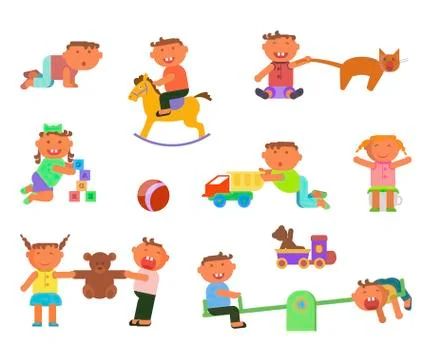 Infographic elements children play Illustrazione stock